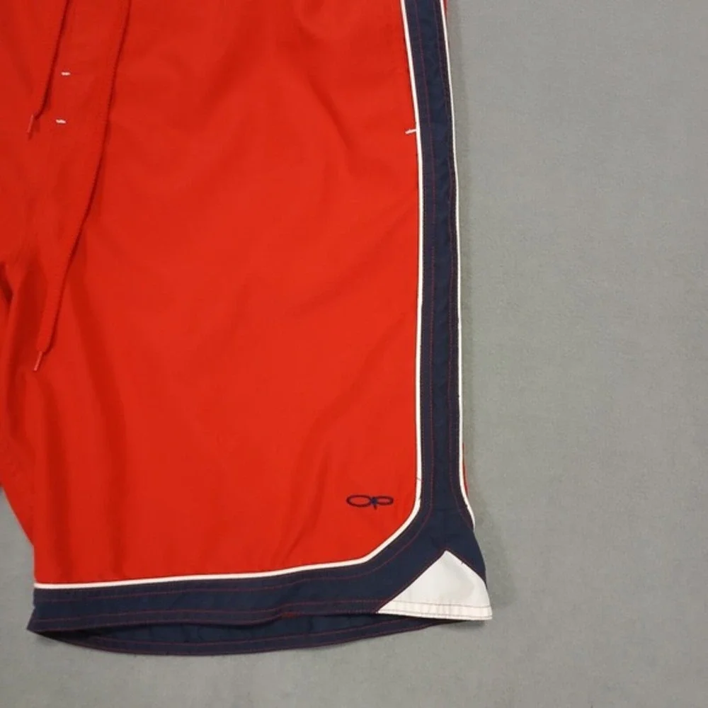 OP‎ Ocean Pacific Boarding Co Mens Red Blue Board Shorts Trunks Swim XL